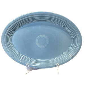 Fiestaware Oval HLC Homer Laughlin Serving Platter 13.5 x 9.5 Sky Blue